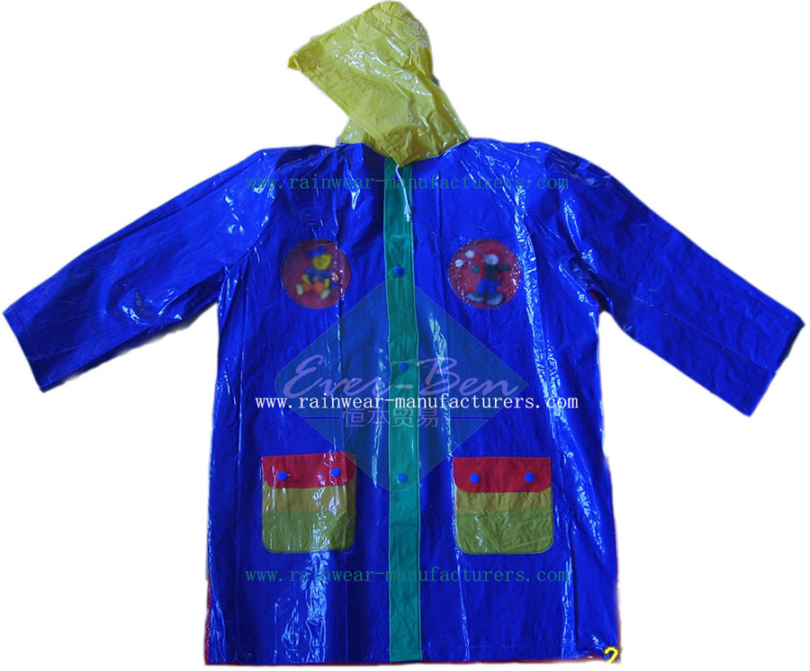 children raincoat multicolor-womens pvc raincoat-festival rain mac wholesaler